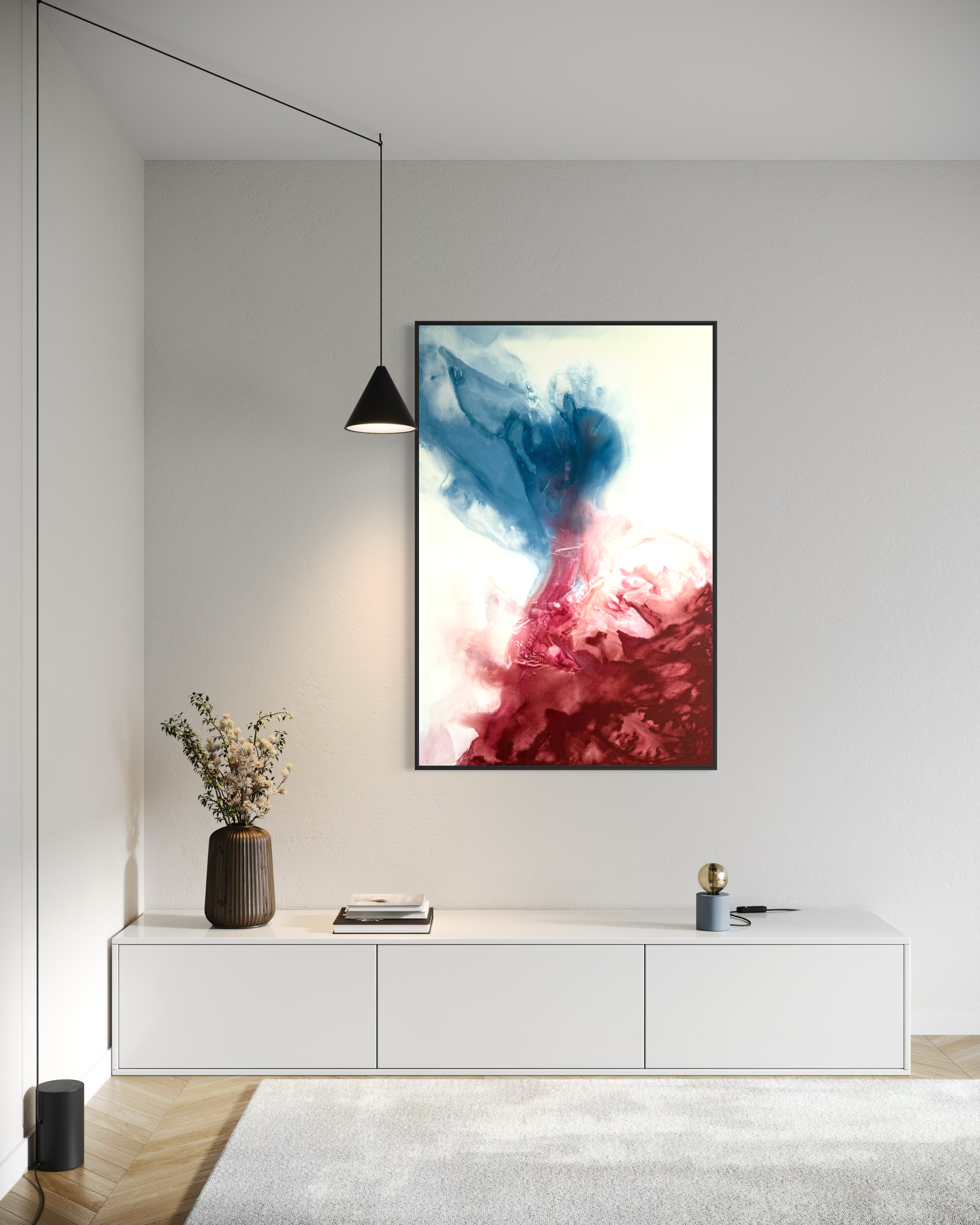 Deep Encounter – Abstraktes Leinwandbild als Statement Piece im Wohnbereich
