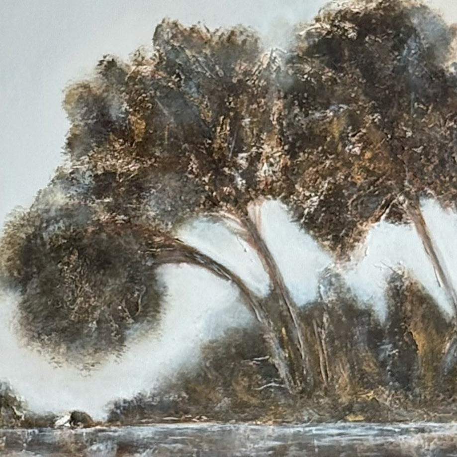 A Place to Pause – Detailaufnahme der Malstruktur, Acryl auf Leinwand