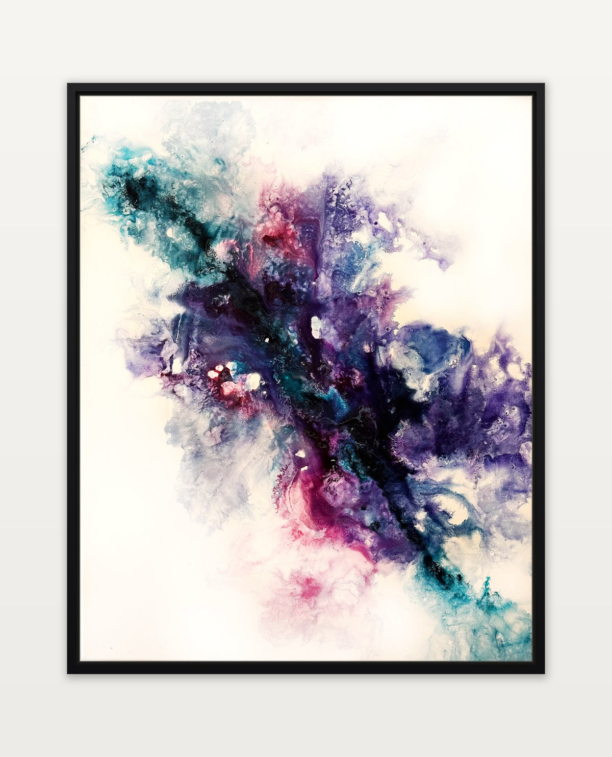Pulse – Original Acrylgemälde 80 x 100 cm im schwarzen Schattenfugenrahmen, Frontalansicht