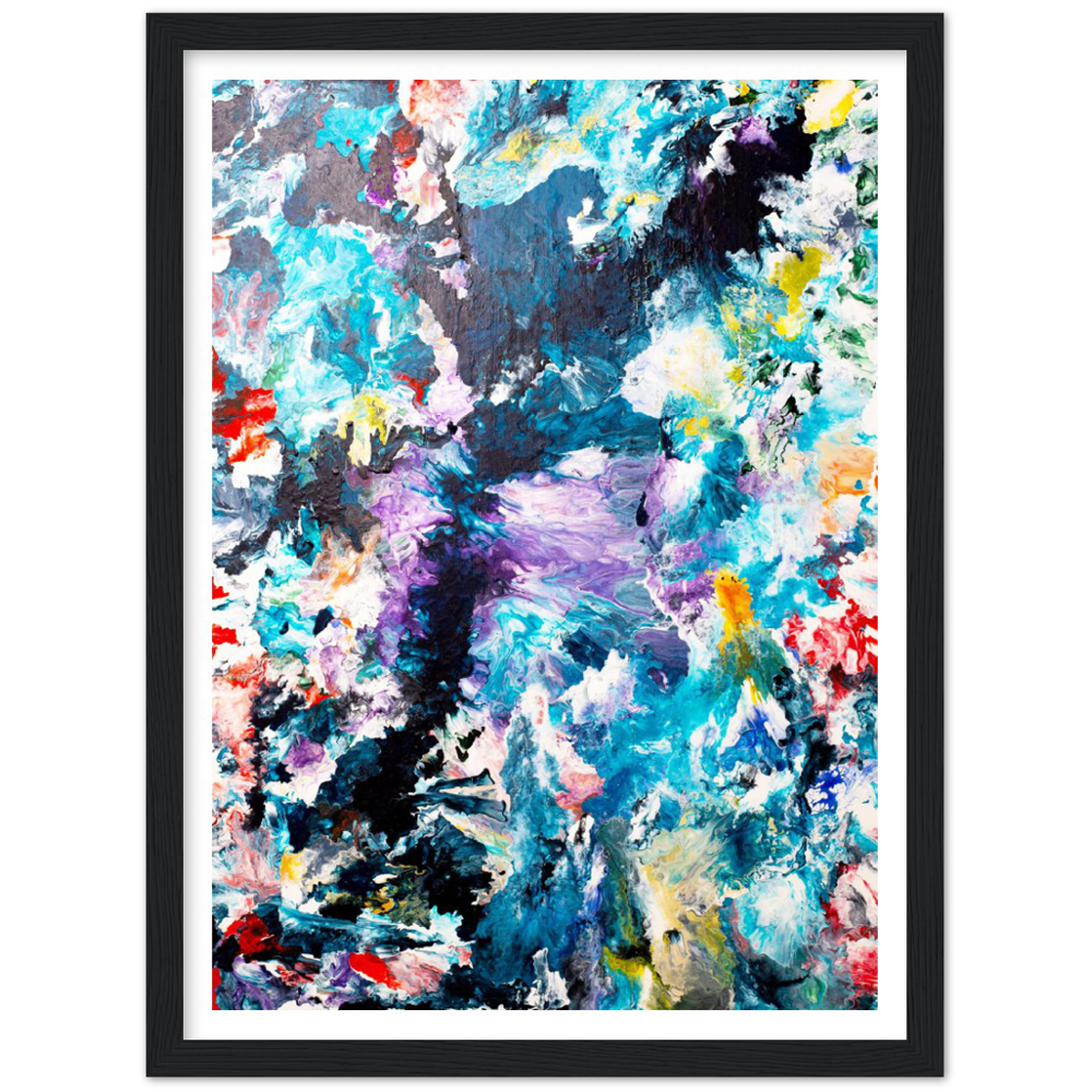 Black River Print Art auf Premium Matt Papier mit Holzrahmen