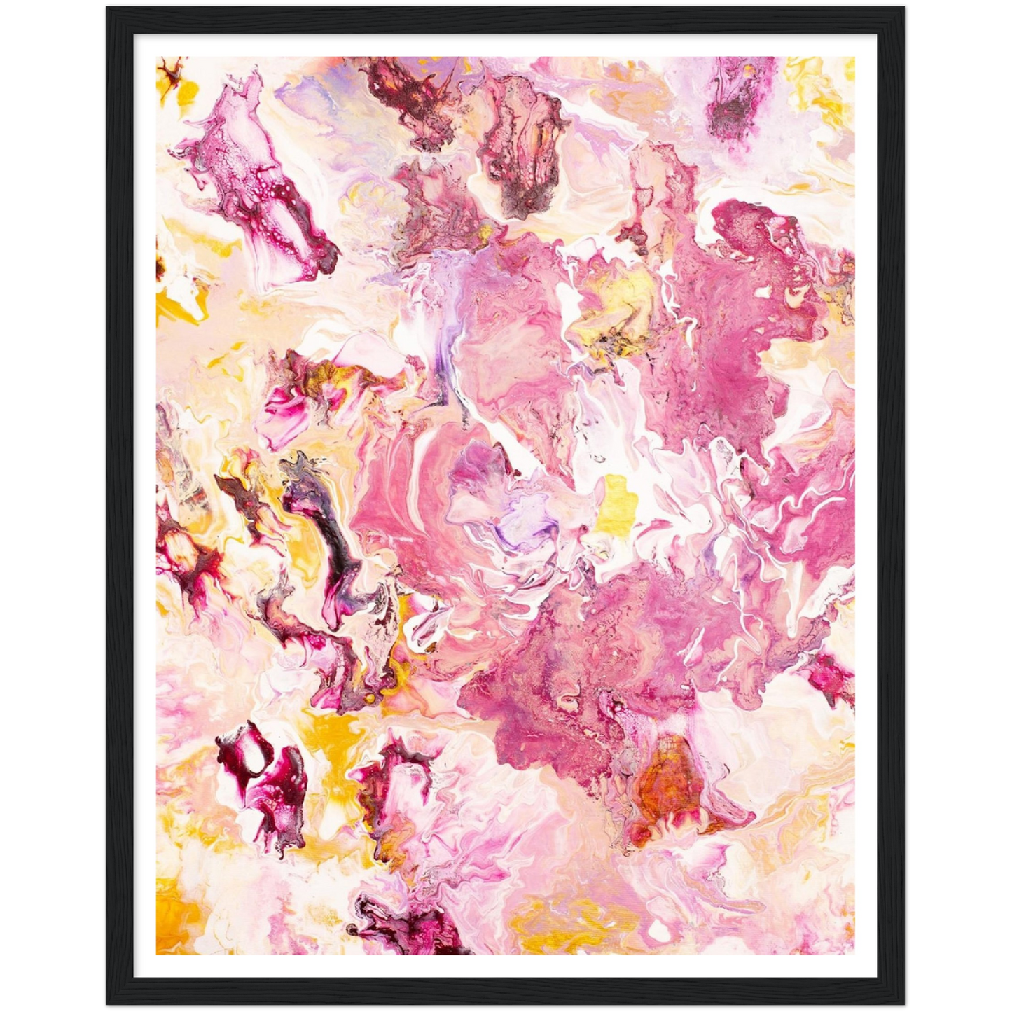 Pink Rose Print auf Premium Matt Papier mit Holzrahmen