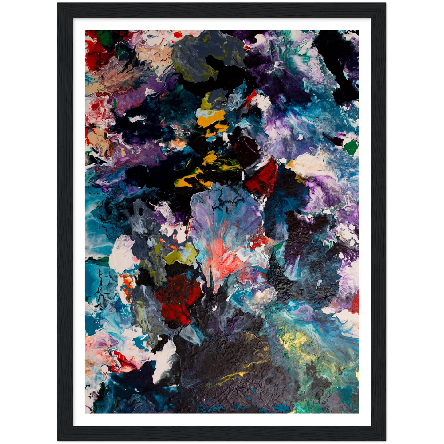 Flowerfield Art Print auf Premium Matt Papier mit Holzrahmen