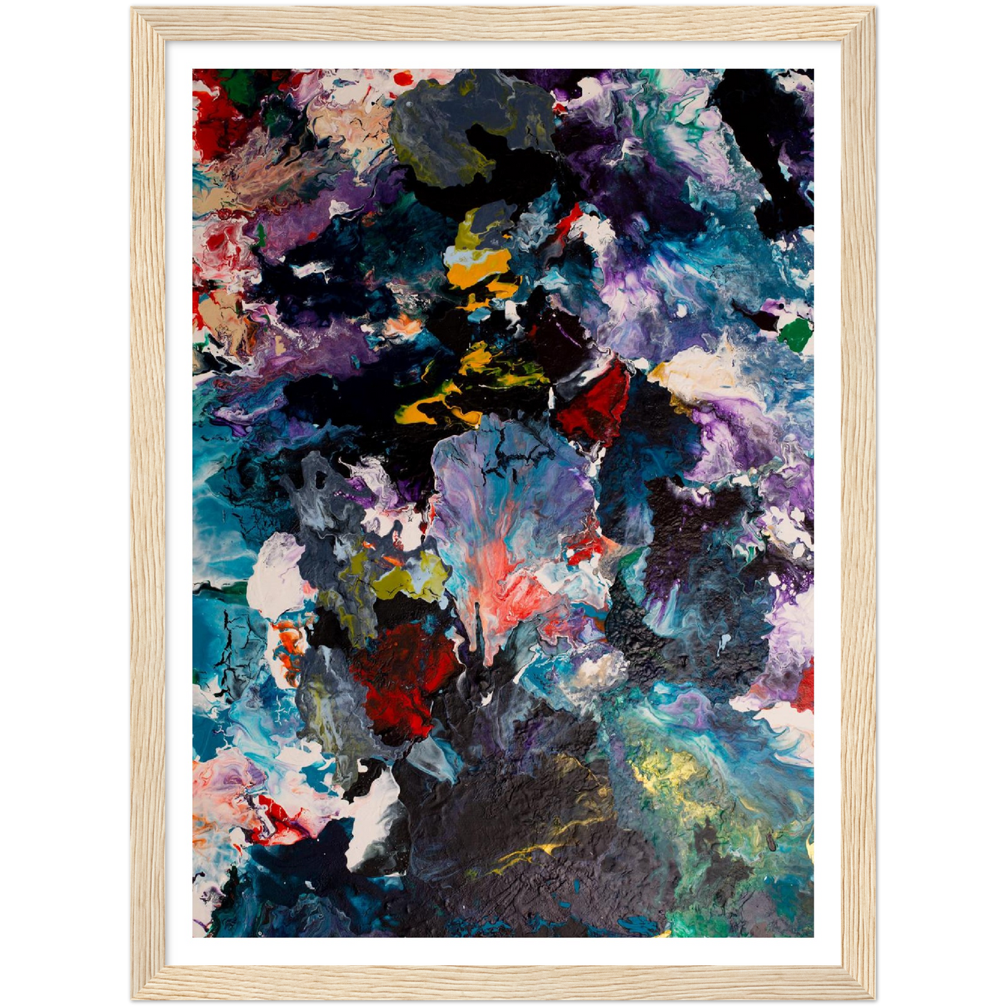 Flowerfield Art Print auf Premium Matt Papier mit Holzrahmen