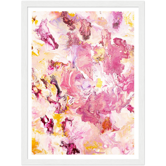 Pink Rose Print auf Premium Matt Papier mit Holzrahmen