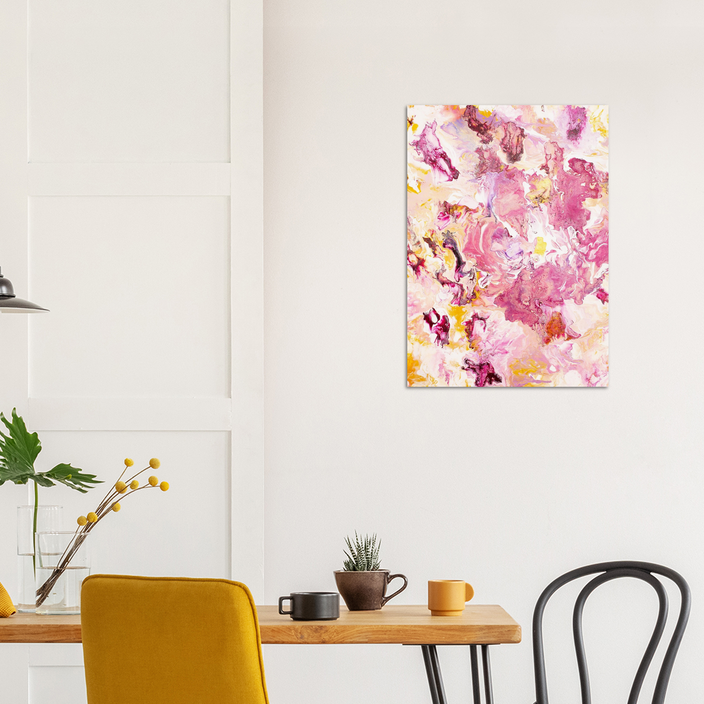 Pink Rose Print Art auf Premium Matt Papier (ohne Bilderrahmen)