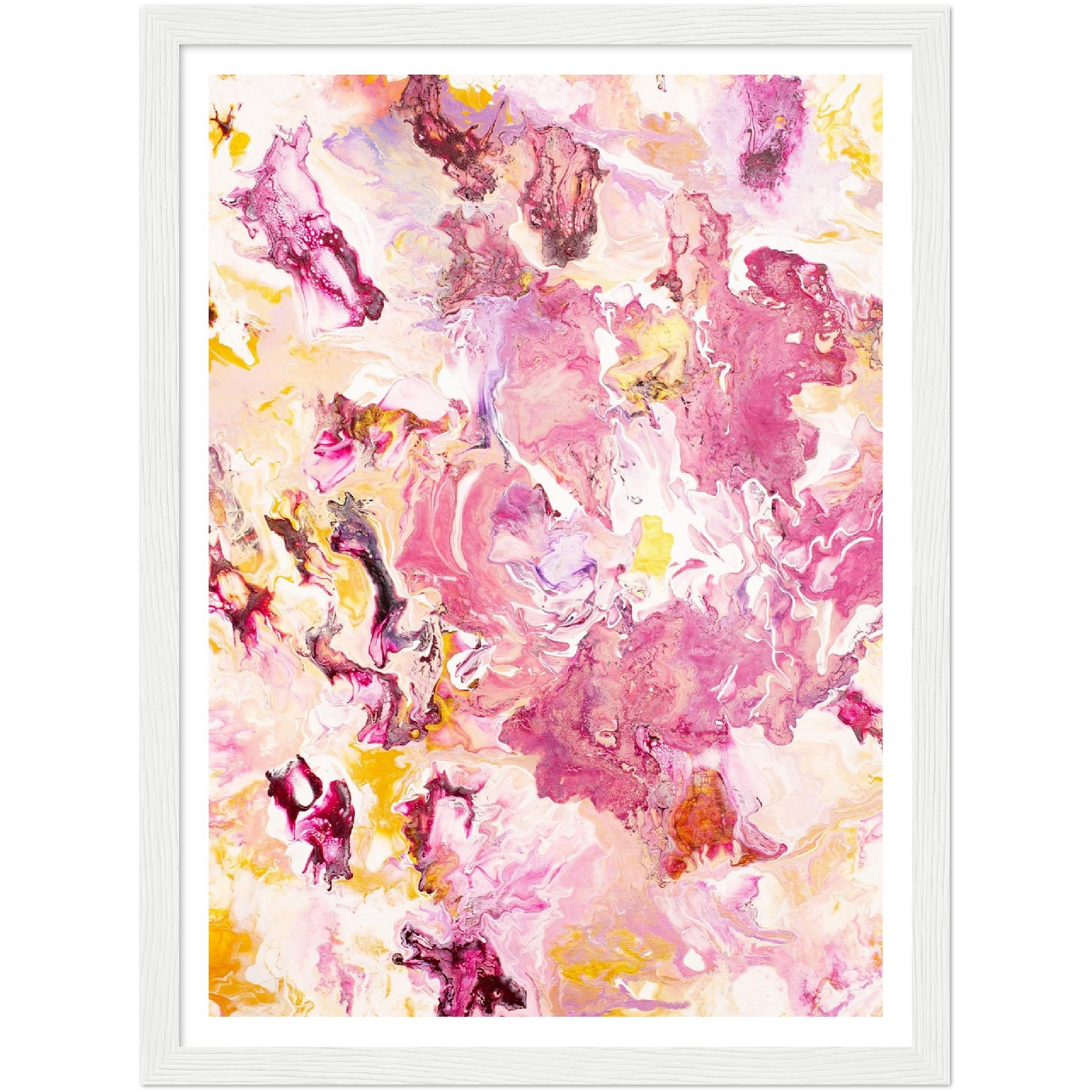 Pink Rose Print auf Premium Matt Papier mit Holzrahmen